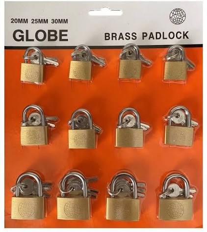 Globe brass padlock 25/32/38mm